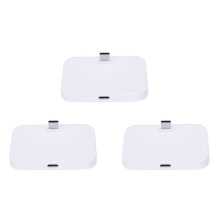 3X Supporto da Tavolo per Caricabatterie da Tavolo Tipo C per Cellulare Docking Station per Ricarica Usb Usb-C Argento