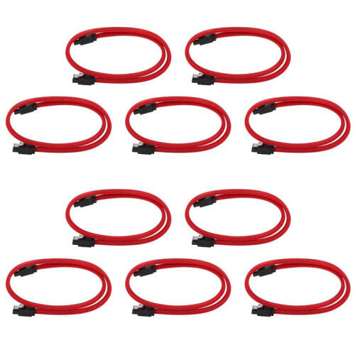 10Pcs 50CM  3.0 III SATA3 7Pin Data Cable 6Gb/S SSD Cables HDD Hard Disk Data Cord with Sleeved Premium Version