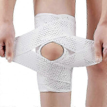 (M, white) Knee Support Pads with Stabilizers for Pain Relief and Recovery