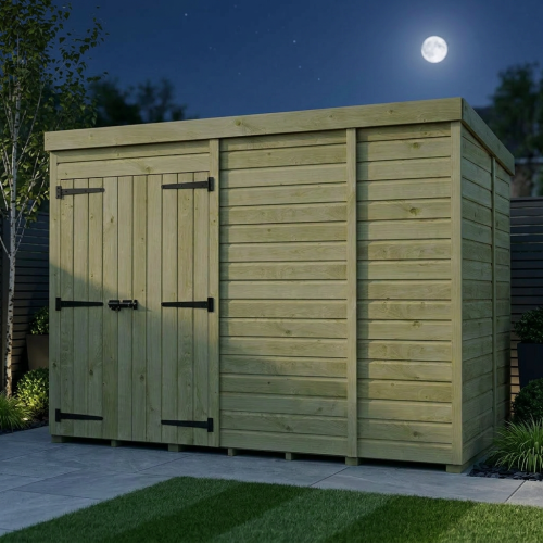 9 x 5 Pent Shed Tanalised (Double Door, No Windows) 2