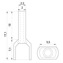 E.NEXT s4037004 DOBBELT isoleret kabelmuffe 2x1mm2 10mm RØD (100 stk.)