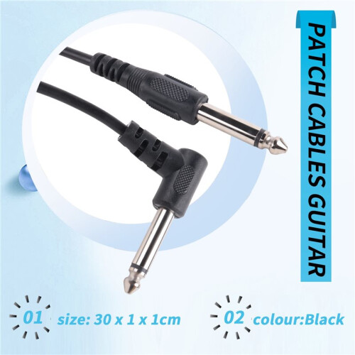 Gitarr AMP-Kabel 3Meter Elektrisk Patch-Sladd Gitarrförstärkare Förstärkare Gitarrkabel Elgitarrinstrument 2