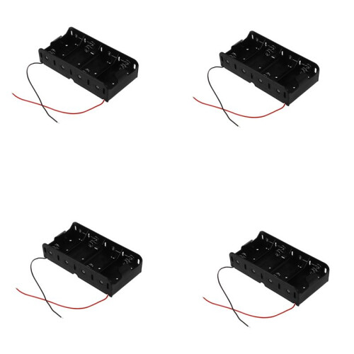 4X Spring Clip Black 4 X 1.5V D Size Battery Batteries Holder Case