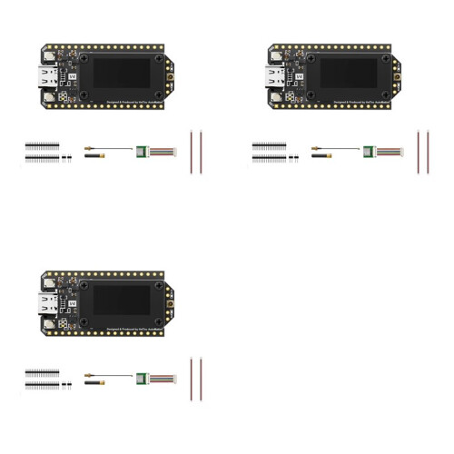 3X Placa de Desenvolvimento Heltec Meshtastic LoRa 32 V4 com GPS ESP32 SX1262, Tela OLED de 0,96 Polegadas, Alimentação Solar, LoRaWAN, Potência de