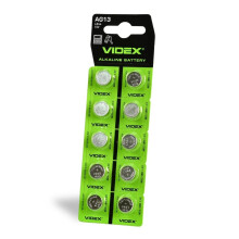 10 stk. Videx LR44 AG13 1,5V 158 mAh kviksølvfri alkaliske batterier
