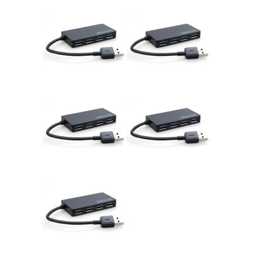 5X USB 3.0 Hub 4-Poorts Snelle, Slanke, Compacte Uitbreidingssplitter