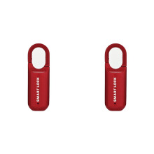 2X Fingerprint Padlock M01 Anti-Theft Door Lock Keyless USB Rechargeable Security for Home Bike Locker Red