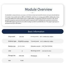 Wi-Fi 6 ME16WS04 6.0 Transceiver Ble Module 2.4G+5G BK7239N Module Flash 4MB Company for Ble Mesh