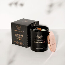 CRYSTALLOVE Black Obsidian Soy Candle - Sandelwood Oud 400g