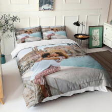 (Double200x200cm) Customization of Couple Photos Duvet Covers Microfiber Pieces with Zipper, for Adults Men Youth Boys Children Duvet Cover 135*200 CM