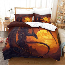 (Single135x200cm) Dragon Duvet Covers Bedding Sets Soft Microfiber Piece Set with Zipper Closure Sets for Kids Teens Adults Hou 135*200 CM