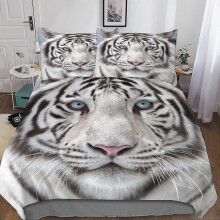 (King220x240cm) 3D Tiger Duvet Cover Microfiber Bedding Set with Zipper Closure 3 Pcs Pillowcases Fr Teenager Jugendliche Mdchen Mnner Double