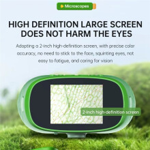 Elektronische Microscoop voor Kinderen, 3-In-1 2-Inch Scherm 800 X Microscooptelescoop met Digitale Videocamera, 32 GB Kaart Inbegrepen