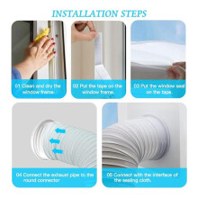 Portable Air Conditione Window Seal with 5.1/5.9In Universal Coupler, 300CM(118In) Waterproof Portable AC Window Seal