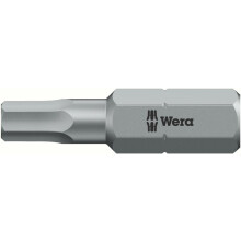 Sej-hård bit 1/4" DIN3126C6.3 til skruer med indvendig sekskant Sekskant 2x25mm Wera