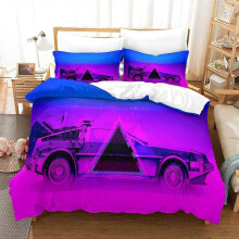 (Double200x200cm) Racing Car Duvet Cover Set Sports Car D Pattern Bedding Set with Quilt Cover for Kids Teens Adults, Zipper Closure