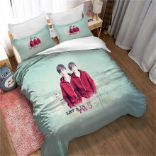 (Single135x200cm) Justin Bieber Singer Bedding Set Egyptian Cotton Duvet Cover Set Soft Queen Size Bed Sheet Duvet Cover )