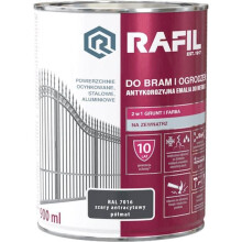 RAFIL Maling til porte og hegn antracitgrå halvmat 0,9L