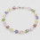(Colored heart-shaped bracelet) Multi Color Natural Mixed Stone Beaded Bracelet, Adjustable String Bracelet 1