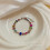 (Colored zircon bracelet) Multi Color Natural Mixed Stone Beaded Bracelet, Adjustable String Bracelet 1