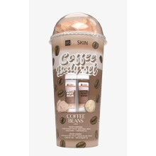 HISKIN Body Set Kaffe badesæt [balsam + gel + bold + vaskeklud] Kaffebønner