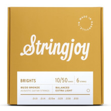 Stringjoy BB1050 Akustiske Guitarstrenge BRIGHTS 80/20 Bronze 10-50
