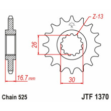 Honda CBR F4i FS Forhjul (JTF1370 SUNF-411) - 15t-525