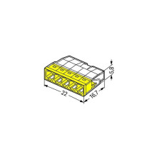 LYNFORBINDELSE WAGO 2273-205 5X0,5-2,5 MM2 GUL 5 STK - AX-9002829