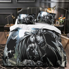 (King220x240cm) Moon Knight Duvet Cover Superhero Printed Duvet Cover with Zipper, Marvel Bedding with Pillowcases, Microfiber Double 135*200 CM
