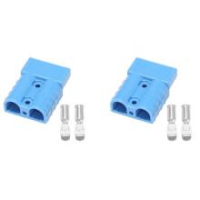 2X pour Connecteurs de Style Anderson 50A 600V 6-12AWG Outil électrique Ca/Cc pour Bornes Solides Plaquées 6AWG Bleu