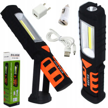 Lámpara de taller - PLATA - 10890 - LED COB 3W - Batería 2800 mAh - Base magnética
