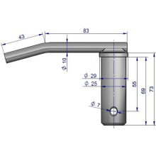 Stift (bolt), der fastgør C-385 koblingsholderens montering