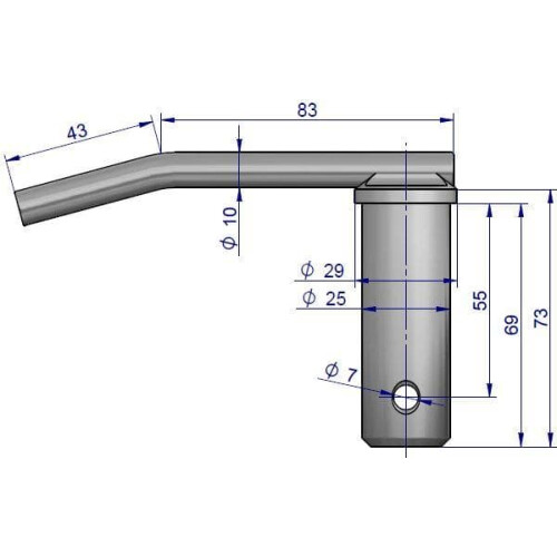 Stift (bolt), der fastgør C-385 koblingsholderens montering