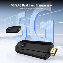 Transmissor e Receptor Sem Fio Compatível com 1080P, Transmissor de Áudio para Reunião, Laptop, TV, Projetor, Monitor, Câmera