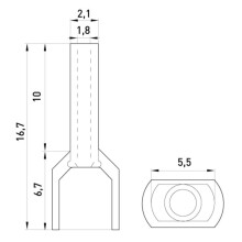 E.NEXT s4037002 DOBBELT isoleret kabelmuffe 2x0,75mm2 10mm BLÅ (100 stk.)
