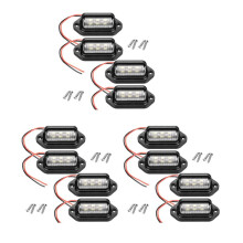 12Pcs 12V 6 SMD LED AußEn Kennzeichen Tag Licht Wasserdicht Kennzeichen Lampe RüCklicht für PKW LKW Wohnmobil Boot