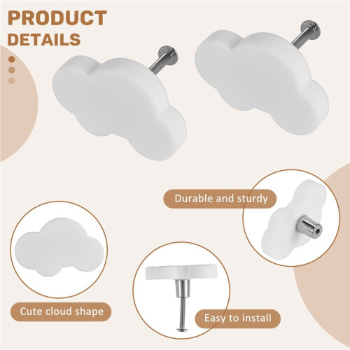 Knobs for Children'S Room, Pack of 28 Furniture Knobs, Drawer Handles, Decorative Cartoon Cloud Shape Drawer Knobs