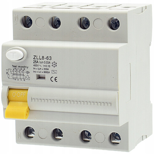 AFBRYDER 4P 25A 30mA 3 FASER AC CE