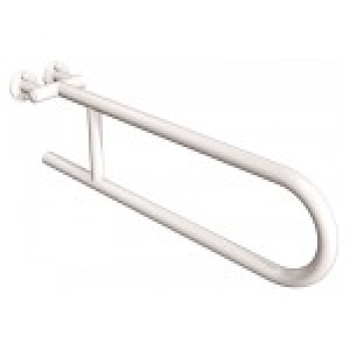 Fast halvcirkelformet håndtag 60 cm hvid