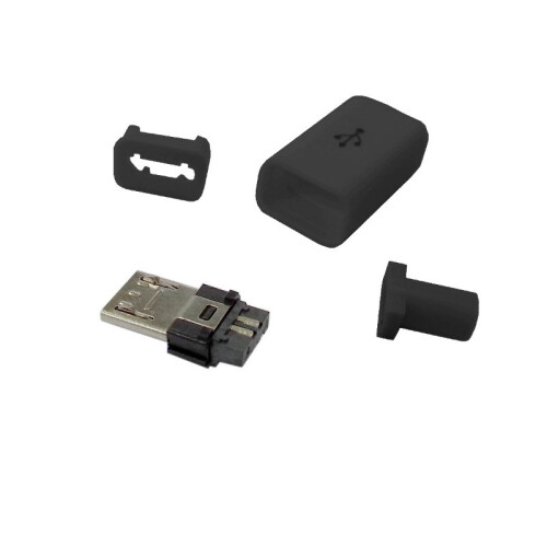 Kabel med installeret micro USB type B-stik
