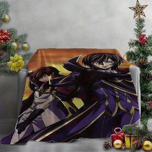 (80x60in 200x150cm) Code Geass Anime Blanket - Lelouch & Susanah Rebellion-Themed Soft Flannel Throw - All-Season Lightweight Bedspread for -TREAX69