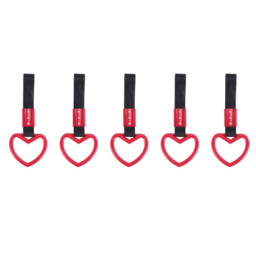 5X Heart Jdm Tsurikawa Ring for Subway Train Bus Handle Strap Charm Drift Universal 1