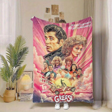 (80x60in 200x150cm) Vintage Grease Musical Poster Printed Blanket - All-Season, Hypoallergenic, Pilling-, Tear-. Ideal for Sofa Lounging, Be-TREAX256