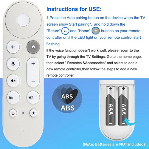 10X GY3LE Replace Voice Remote Control for  Chromecast 4K Snow Streaming Media Player Remote Control 2
