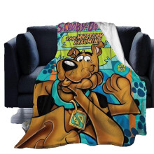(60x50in 150x125cm) Scooby Doo Blanket Flannel Warm Plush Throw Blankets for Beds Sofa Couch Picnic Camping -X455-1451