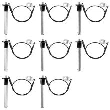 8X Pasador de Liberación Rápida de Acero Inoxidable de 8 mm de Diámetro, Pasador de Bloqueo de Bola con Botón Pulsador, Cable de Cordón, Longitud