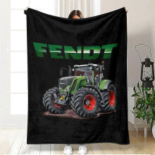 (80x60in 200x150cm) 1pc Soft Fendt Tractor Print Flannel Blanket - Lightweight All-Season Use, Perfect Gift for Loved Ones, Family & Friends-LKJHG156