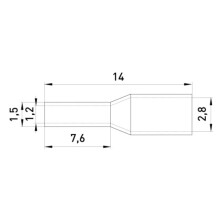 E.NEXT s3036008 Isoleret kabelmuffe 1x0,75mm2 7,6mm RØD (100 stk.)