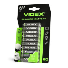 20 stk. stærke alkaliske batterier stort sæt Videx AAA LR03 1,5V 1200 mAh