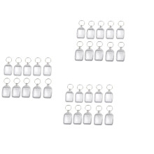 30X Clear Acrylic Plastic Blank Keyrings Insert Passport Photo Keychain Keyfob